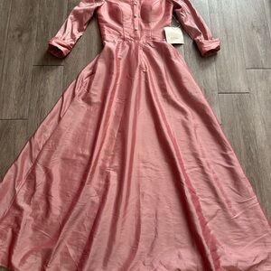 NWT Lanting Bridal Women's Pink Trench Gown Dress Victorian Size 6